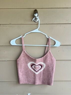 L.A. Hearts Heart Knitted Crop Top Size S